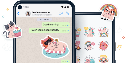 stickers in action